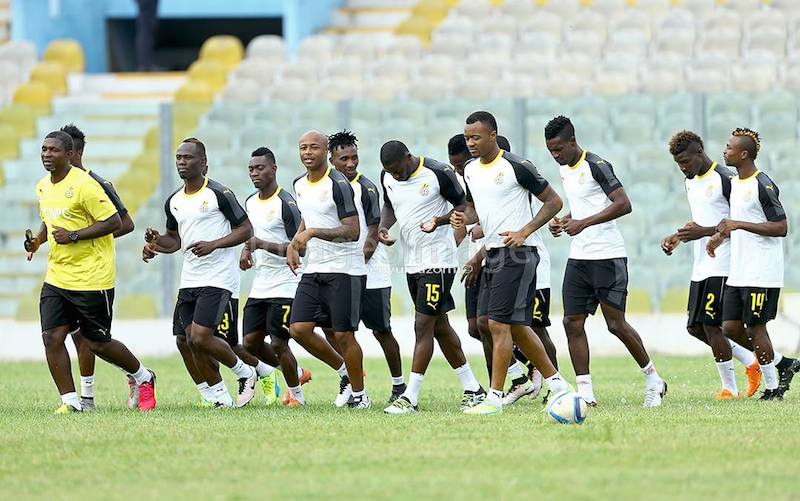 Watch photos of the Black Stars team training at the Accra Sports Stadium ahead of Mauritius clash