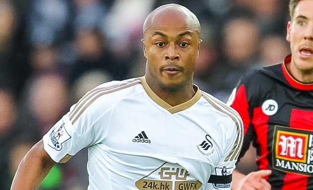 Andre Ayew plays in Swansea City's defeat in the USA