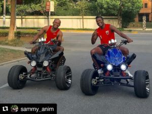 Asamoah Gyan chills with business manager Samuel Anim ahead of Besiktas loan switch