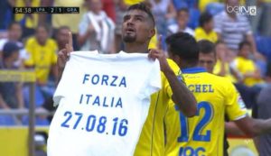 Kevin-Prince Boateng delivers heart touching message to Italy earthquake victims after scoring in Spain