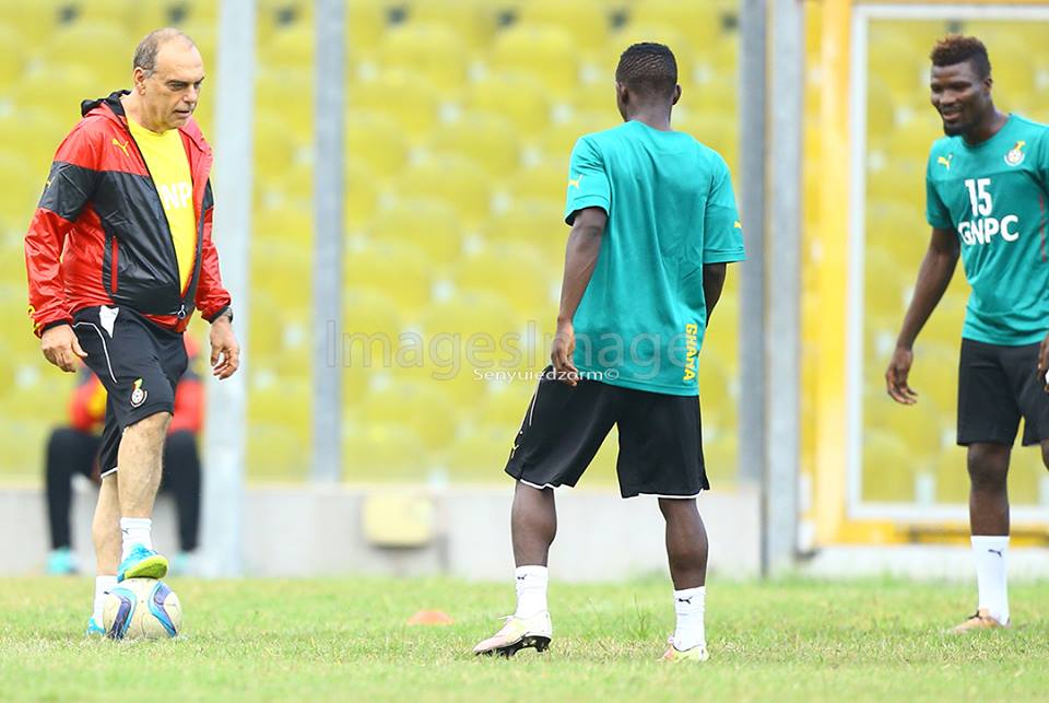 Ghana Coach Avram Grant oversees Day two training with 19 players