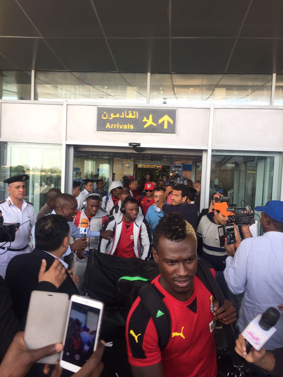 PICTURES: Black Stars arrive in Egypt ahead WC qualifier