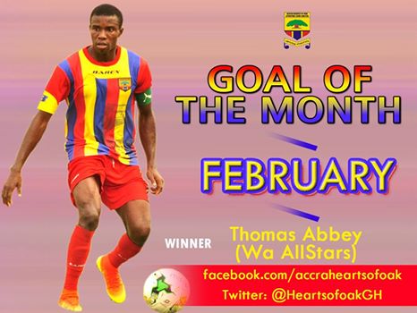 Thomas Abbey wins Hearts of Oak Goal of the Month