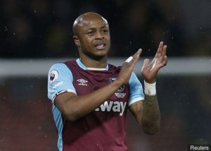 Andre Ayew grabs assist in West Ham 2-1 loss to Chelsea